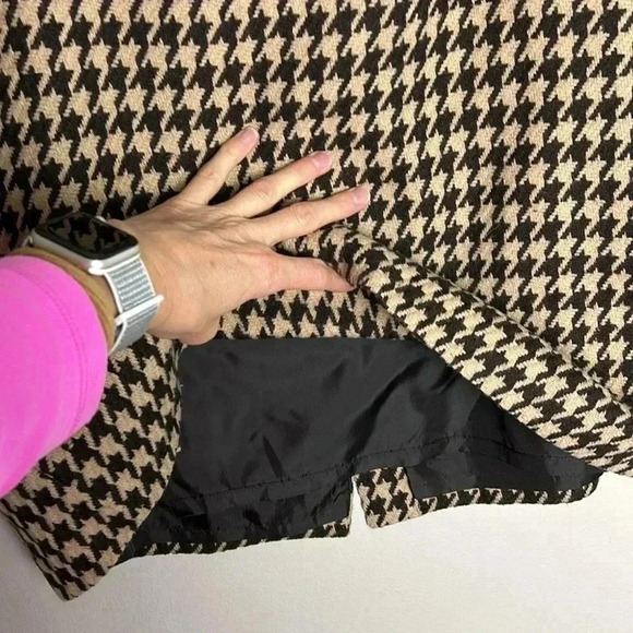 Talbots Brown Tan Houndstooth Skirt Size 14 Plus Career Work Business Office - Picture 5 of 11